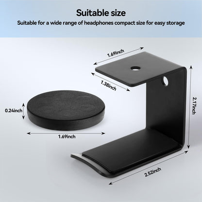 Bonsture Magnetic Headphone Holder, Headset Hooks, Aluminum Headphone Hanger for Desk & Table, Headphone Mount Stand with Rubber Pad, Compatible with All Gaming Headsets (Black)