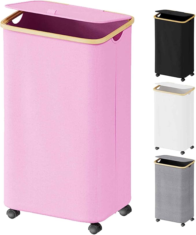 SUOCO Laundry Hamper on Wheels 100L, Clothes Basket