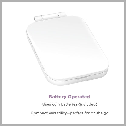 Conair Lighted Makeup Mirror, LED Vanity Mirror, 12X Magnifying Mirror, Compact Travel Mirror with Suction Cup, Battery Operated in White