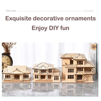 3D Wooden Puzzles for Adults,DIY Color Modern Villa Wooden Model Kits,Creative Art Ornaments,Gift on Birthday