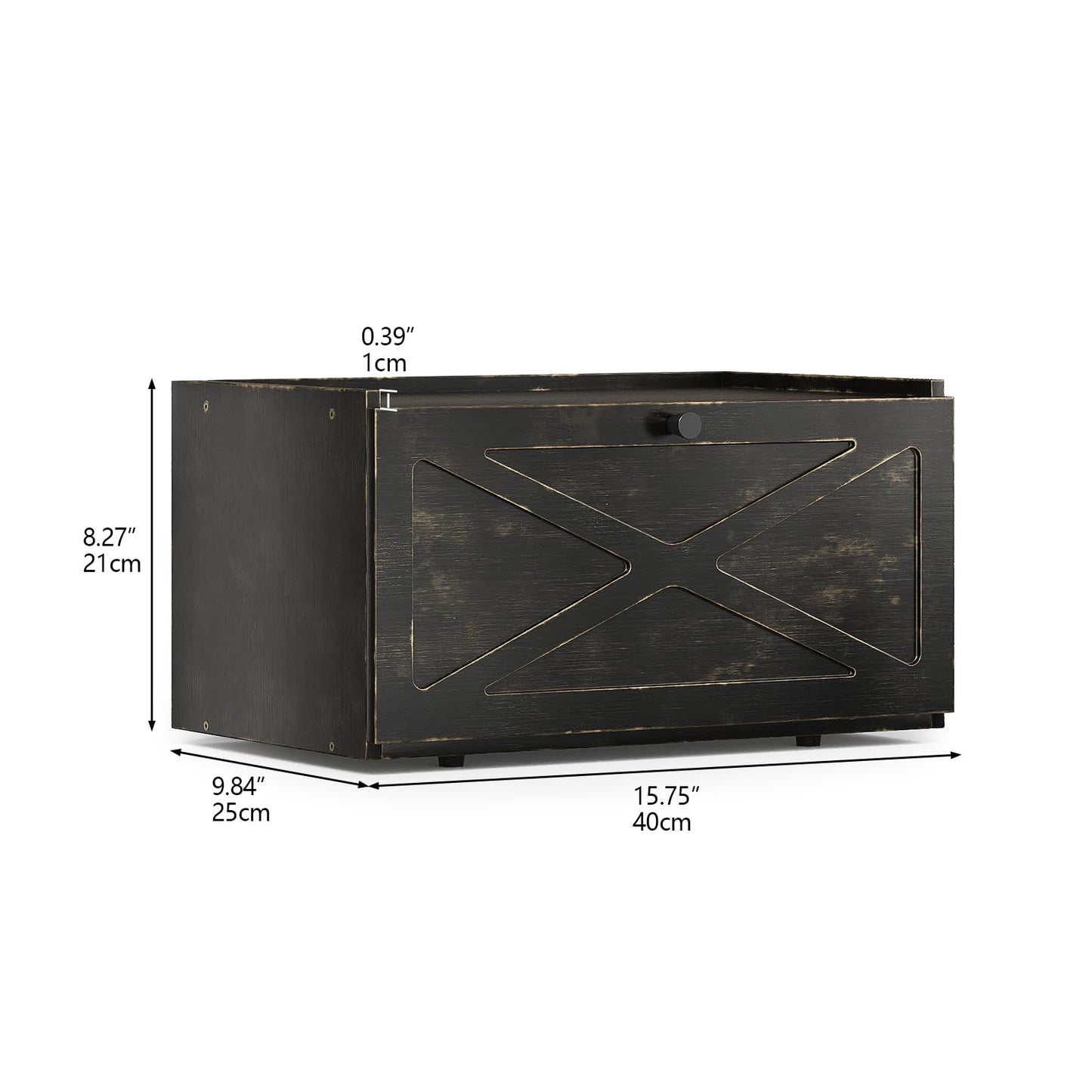 Trironsun Bamboo Bread Box for Kitchen Counter Farmhouse Bread Storage Container Large Capacity Bread Storage Bin Bread Holder (Antique Back)