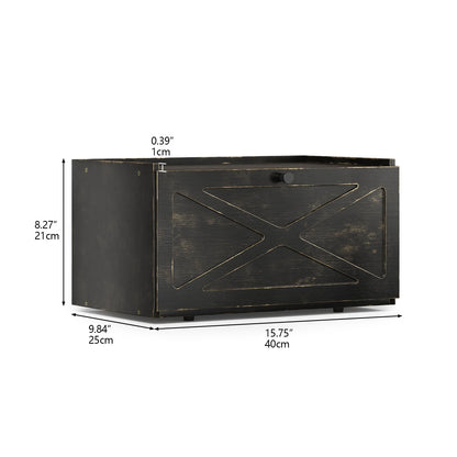Trironsun Bamboo Bread Box for Kitchen Counter Farmhouse Bread Storage Container Large Capacity Bread Storage Bin Bread Holder (Antique Back)