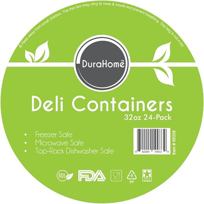 DuraHome - Deli food Storage Containers - Clear Plastic Premium Quality