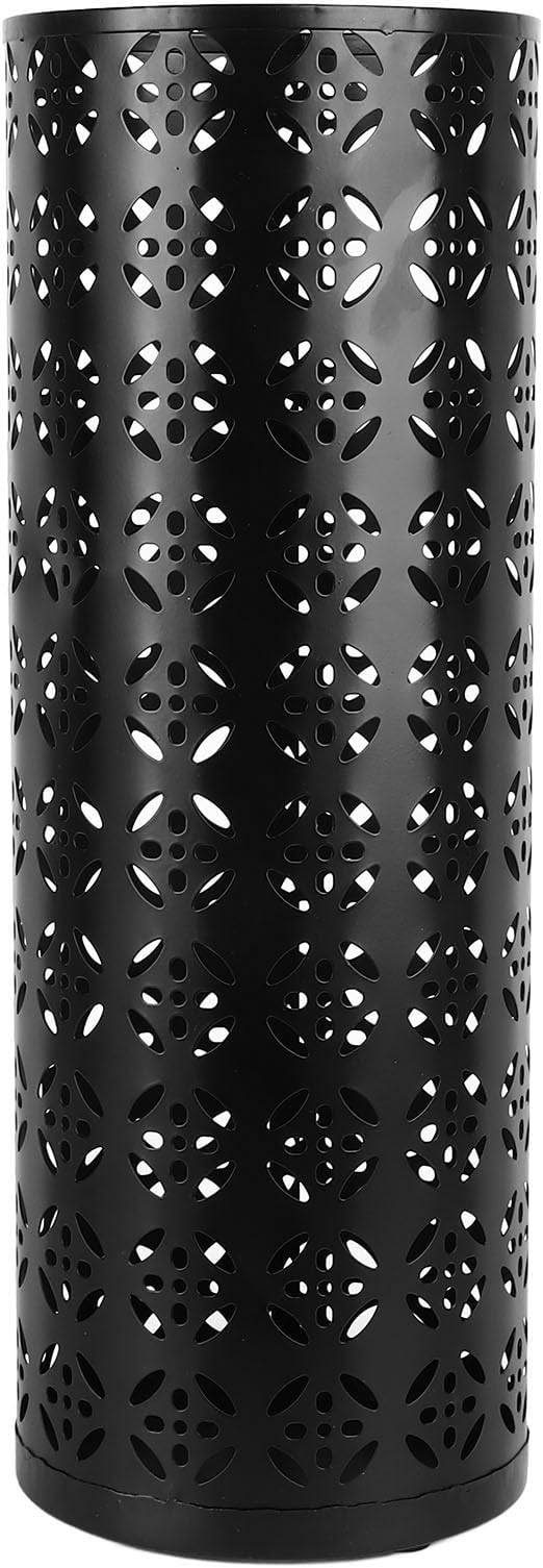 Zerodis Large Round Hollow Design Metal Umbrella Holder, Stylish Gold Finish Steel Umbrella Stand for Entryway, Home Office, and Outdoor Use (L)