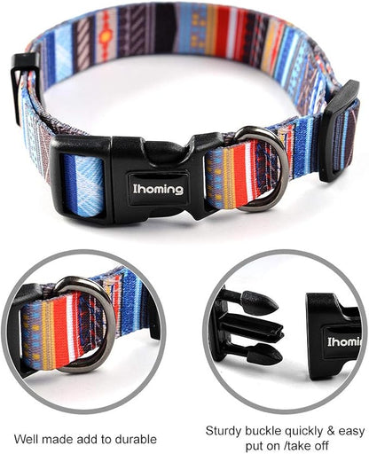 Ihoming Puppy Collar and Leash Set for Daily Outdoor Walking Running Training, Splicing Design for Extra Small Boys Girls Dogs Cats Pets, XS-Up to 10LBS