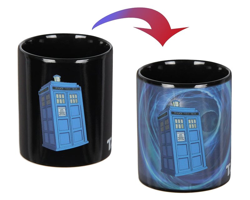 Seven Times Six Doctor Who TARDIS Vortex Heat Reactive Color Changing Tea Coffee Mug Cup