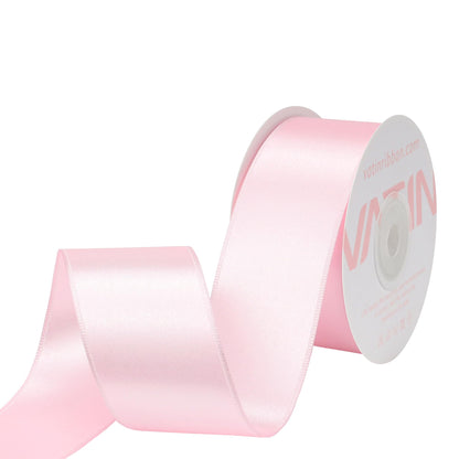 VATIN Light Pink Satin Wired Ribbon 1-1/2" Pink Satin Wired Ribbon for Gift Wrapping Decoration Crafts Home Decor -Continous 10 Yards