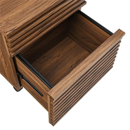 Modway EEI-5704-WAL Render Wood File Cabinet, Walnut