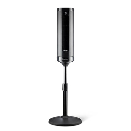 Lasko Elevation Adjustable Tower Fan 42”-54”, Pedestal Fan, 31 ft/s Airflow, Quiet 28 dB, 90° Oscillation, 12h Timer, Remote, Black, EST100