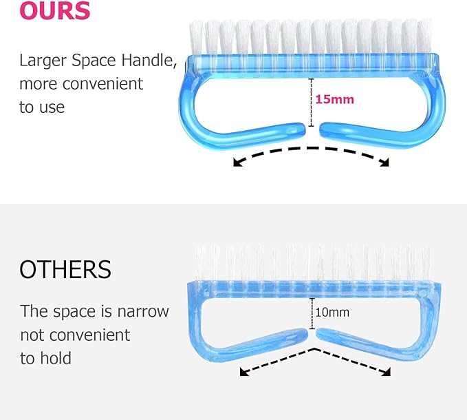 Handle Grip Nail Brush, Hand Fingernail Brush Cleaner Scrubbing Kit Pedicure