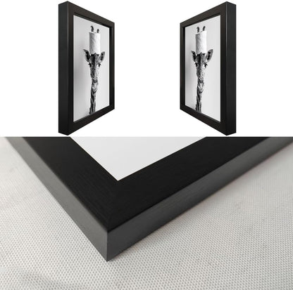 Bathroom Picture Wall Decor, Framed Black and White Bathroom Wall Art, Toilet Paper in Little Funny Raccoon's Hand Animal Canvas Print Painting