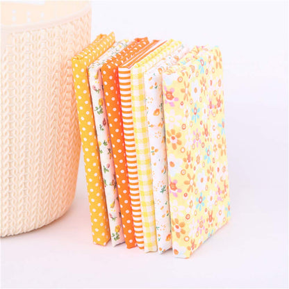 AUEAR, 35 Pack Cotton Print Fabric Bundle Squares 9.8"x9.8" Quilting Sewing Floral Precut Sheets for DIY Scrapbooking Dot Pattern (Bright Colors: Red & Blue Yellow Pink Green)
