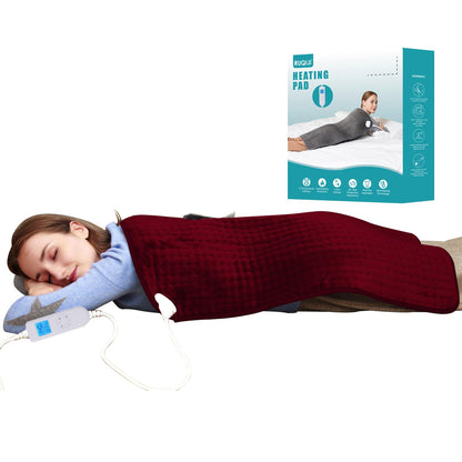 Ruqiji 17''x33'' XXXL King Size Heating Pad with 120 Minutes Auto Shut Off&6 Temperature Settings, Flannel Electric Heating Pad/Pain Relief for Back/Neck/Shoulders/Menstrual Pain/Leg Cramp (Dark Blue)