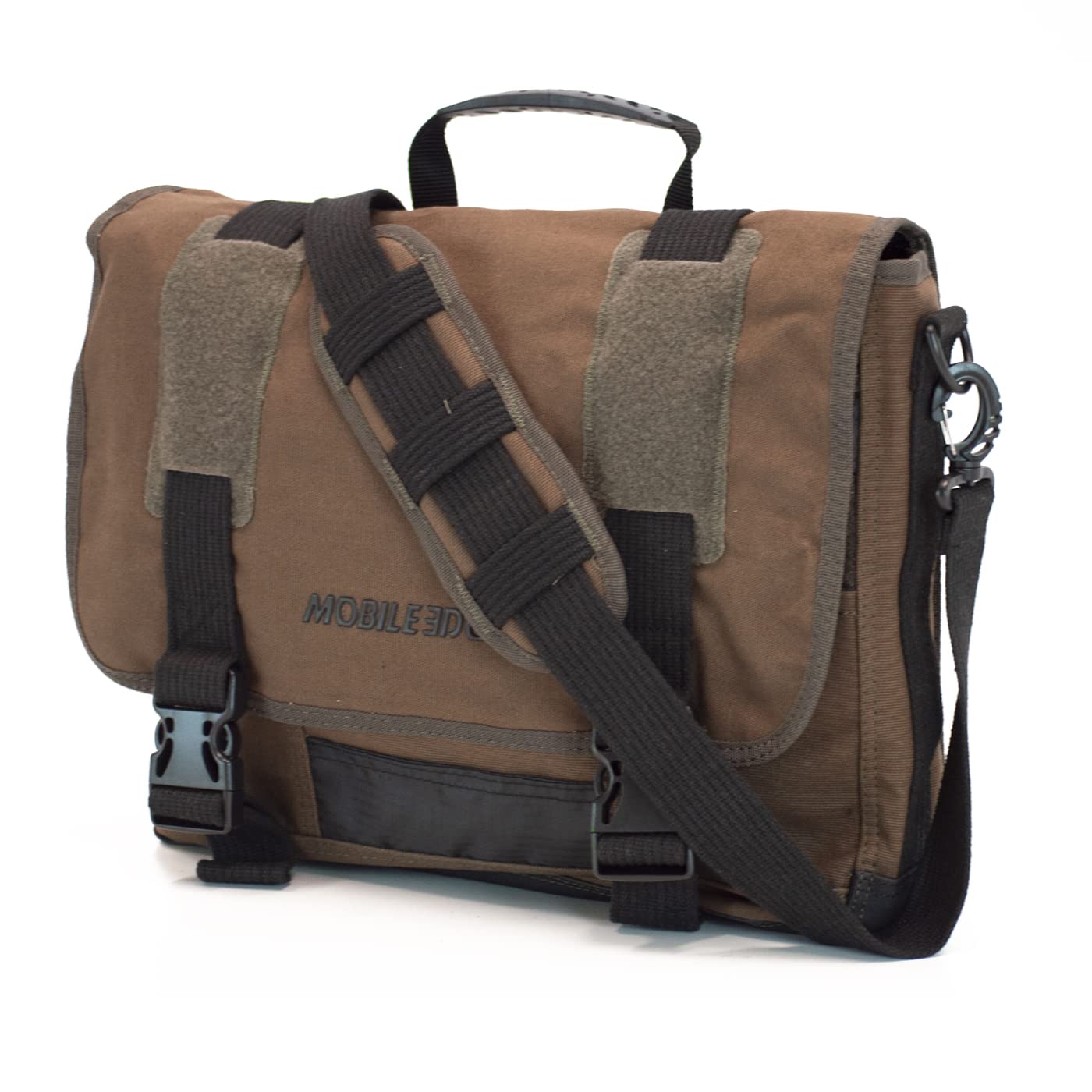 Mobile Edge ECO-Friendly Laptop Messenger Bag for Men and Women, for 14.1" PC and Compatible with MacBook 15", Cotton Canvas, Black