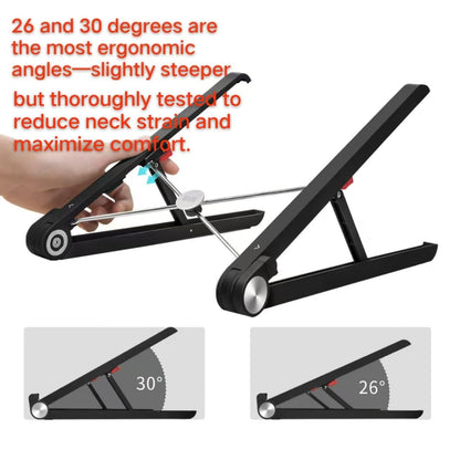 Adjustable Laptop Stand for Desk, Portable Notebook Riser Fits 12 13 14 15 16 17 18 Inch Gaming Laptops & All Computers, Reinforced Nylon+304 Stainless Steel+Silicone, Ergonomic Desktop Stand Holder