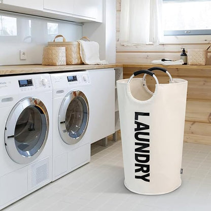 DOKEHOM 90L Large Laundry Basket, Collapsible Laundry Bag, Freestanding Tall