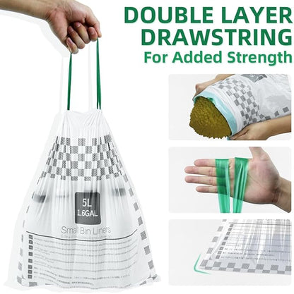 XUXRUS Small 1.6 Gallon Trash Bags