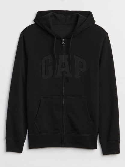 GAP mens Logo Hoodie Zip Hooded Sweatshirt, True Black V2 2, X-Large US