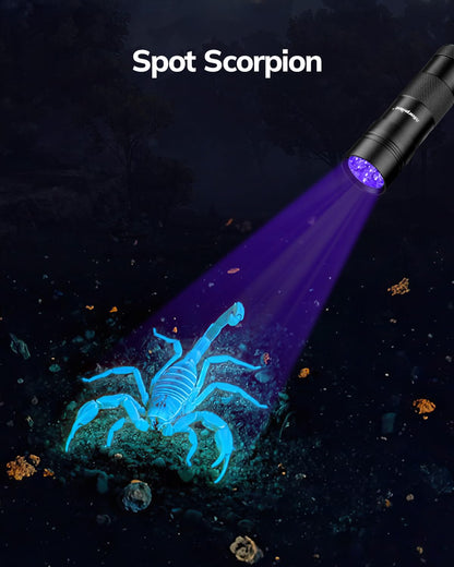 Morpilot UV Blacklight Flashlights - 12 LED 395nm Ultraviolet UV Flashlight, 2 PCS Blacklight Mini for Pet Urine Detection, UV Light for Stains, Bed Bugs, Resin Curing, Scorpions (Batteries Included)