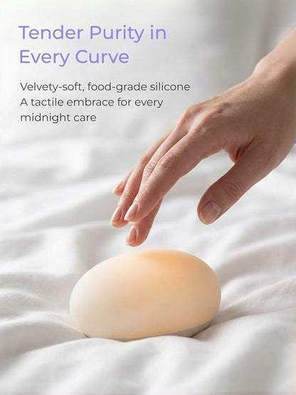 EASZZZ Flip Baby Night Light, Nursery Egg Light | Portable | Newborn Safe, Soft Glow, Dimmable Silicone Touch Lamp for Diaper Changing/Feeding/Travel | Baby Shower Registry Gift