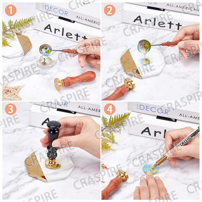 CRASPIRE Graduation Hat Wax Seal Stamp Graduation Sealing Wax Stamps 30mm Retro Vintage Removable Brass Stamp Head with Wood Handle for Wedding Invitations Cards Gift Wrapping