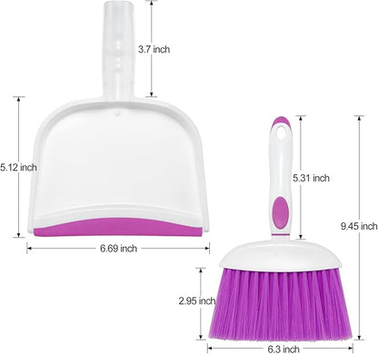NACENA Small Dust Pan and Brush Set, Mini Broom and Dustpan Set Small Hand