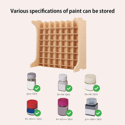 Bucasso Paint Rack Organizer with 49 Holes Suitable for 10ml TAMIYA/10ml MR HOBBY/18ml MR HOBBY, Model Tool Storage with MDF Material, Craft Paint Holder Rack GK13