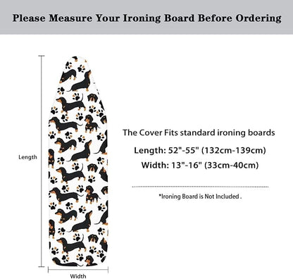 GLENLCWE Cute Dachshund Paw Print Ironing Board Cover, 54x15 inches, Animal