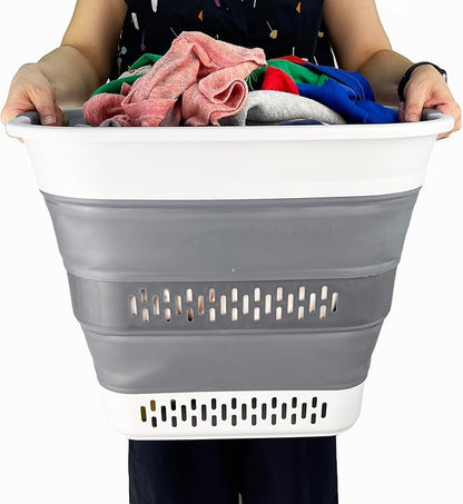 SAMMART 40L Collapsible Plastic Laundry Basket