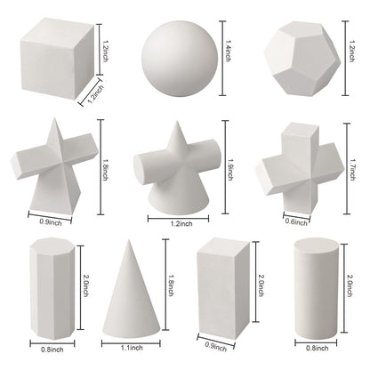 Gypsum Geometry Sketch Drawing Model Geometry Mold Sketch Geometric Solid Modeling Ball Block Shape Resin Aid Practicing