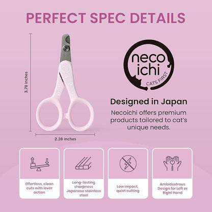 Necoichi Purrcision Feline Nail Clippers | Lever Principle Cat Nail Clipper | Butter-Smooth Cuts | Made in Japan, Seki Swordsmith Craftsman | Stainless Steel Cat Claw Trimmer for Indoor Cats (Lilac)