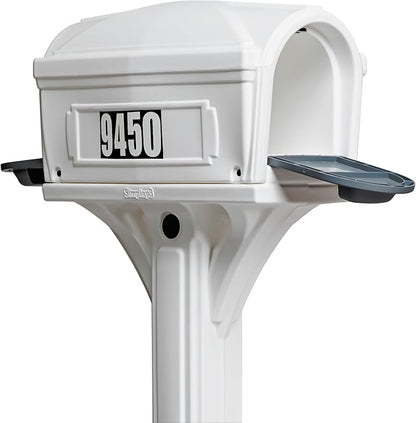 American Home by Simplay3 Premium Dig-Free Easy Up Classic Mailbox and Post Combination in White, Above Ground Mailbox