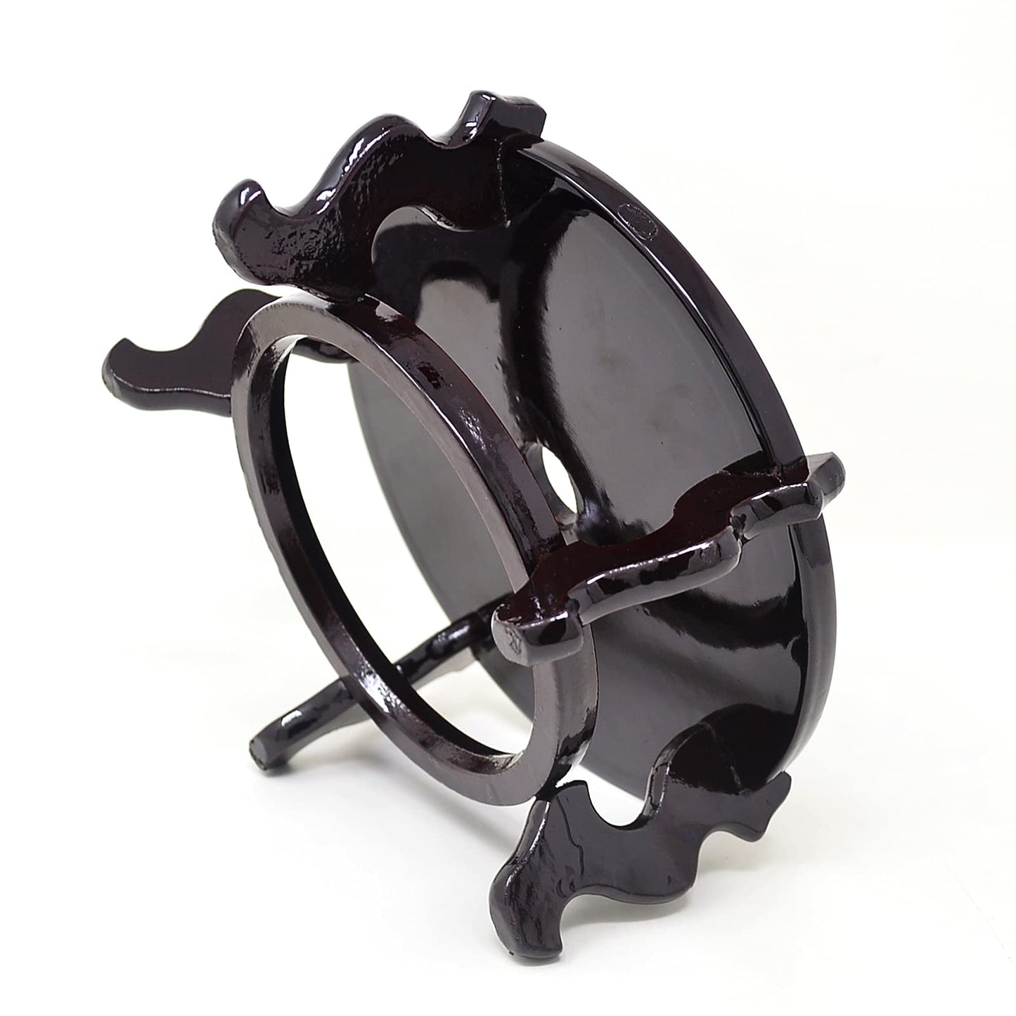 Feng Shui Chinese Wooden Fishbowl Planter Display Stand (W3048-8in)