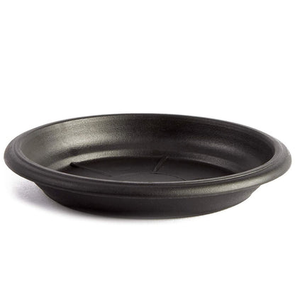 Juvale 24 Pack Small Plastic Plant Saucers for Pots, 4 Inch Drip Tray for Planter, Indoor, Outdoor Flowers (Black)