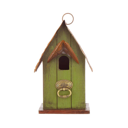 Glitzhome Bird Houses for Outside,10" H Rustic Wooden Bird House Garden Distressed Decorative Birdhouse for Outdoors, Hanging Birdhouse for Bluebird Hummingbird Wren Finch Cardinals Cedar