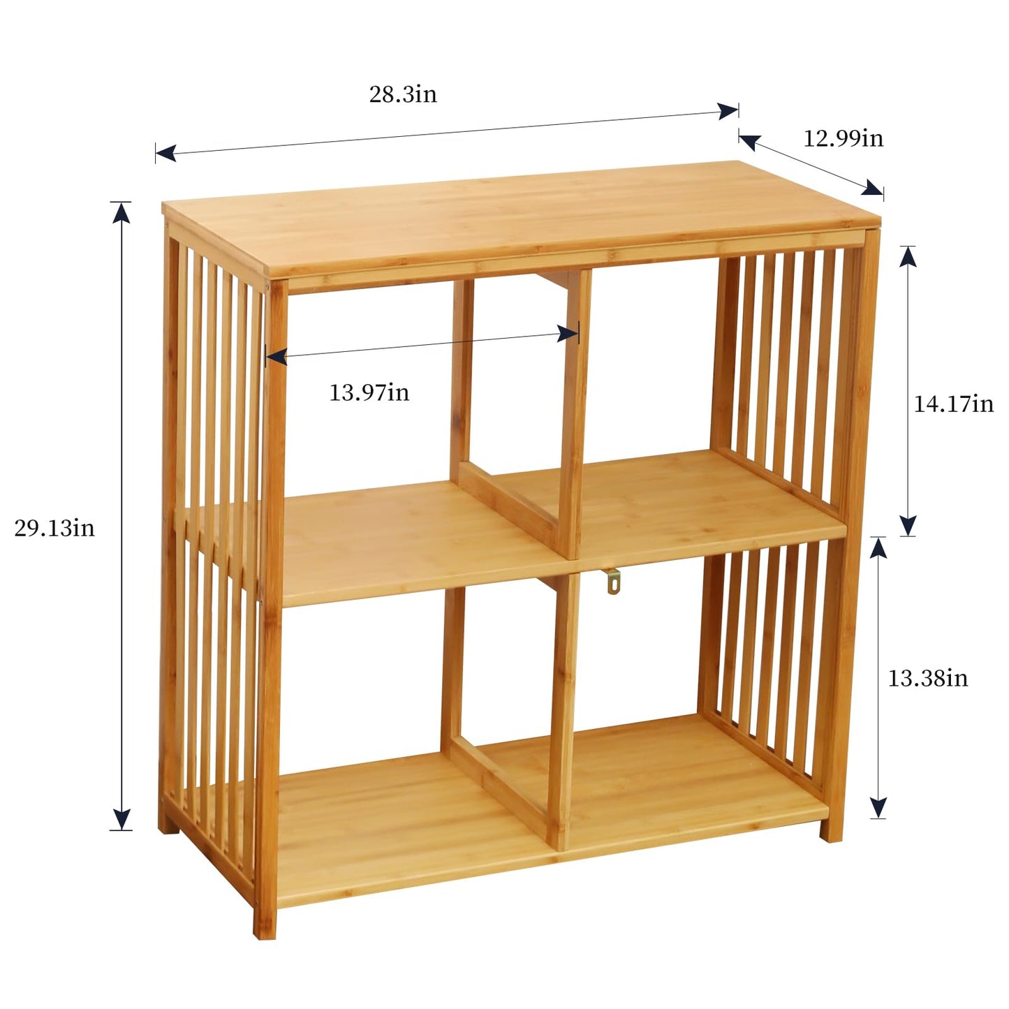 BAMHIGHS 2025 Upgraded 2x2 Cube Storage Shelf - Premium Kallax Alternative | Eco-Friendly Bamboo Bookshelf | Heavy-Duty Organizer for Living Room, Nursery & Office
