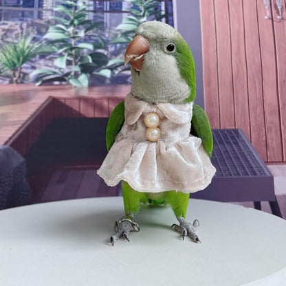 Bird Costume Bird Diaper Flight Suit Parrot Velvet Fleece Skirt Clothes Cosplay Photo Prop for Conure Lovebird Parakeet Cockatiel Macaw Small Animals Apparel (White,X-Large)