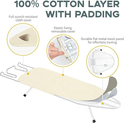Metal Small Ironing Board Tabletop 31x12, RAINHOL Countertop Mini Iron Board