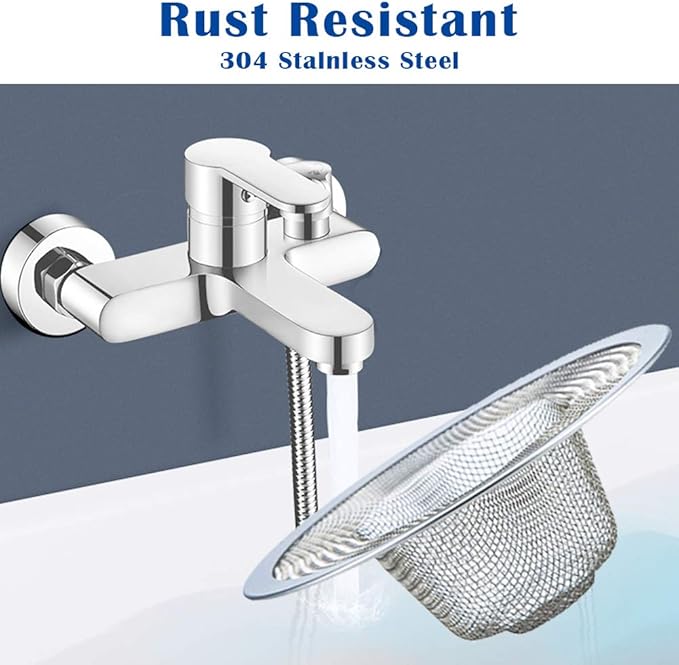 2 Pcs Heavy Duty Stainless Steel Slop Basket Filter Trap, 3.54" Top / 1.65"