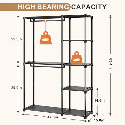 Portable Closet, Freestanding Wardrobe Closet Organizers and Storage, Open