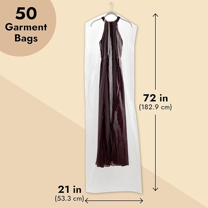 Juvale Clear Plastic Garment Bag