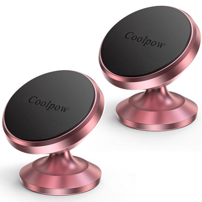 Coolpow【2 Packs 】Magnetic Phone Holder for car【Strong Magnet】phone holders for your car phone holder Mount for Car【4 Metal Plate】Universal Dash cell phone car mount for iphone Samsung car accessories