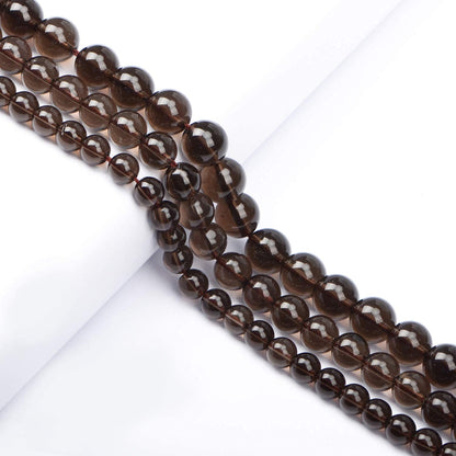 AD Beads Natural Gemstone Round Loose Beads 15" for Bracelet Necklace Earrings Jwelery Making Crafts DIY (10mm, Smoky Quartz)