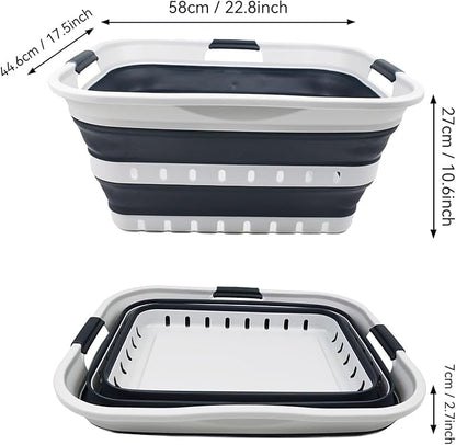 SAMMART 42L Collapsible Plastic Laundry Basket