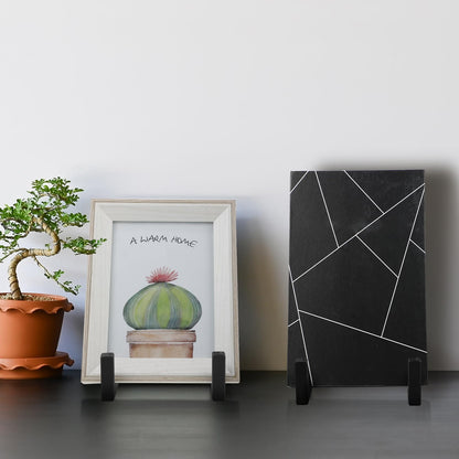 Sweetude 2 Pcs Large Plate Stands for Display Metal Frame Plate Holder Display Stand Decorative Table Top Easels for Picture, Book, Platter, Photo Easel(Black,10 Inch)