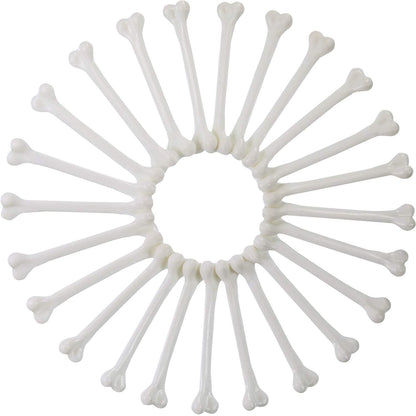 Zonon 24 Pcs Plastic Bones Halloween Mini Plastic Skeleton Bones White Halloween Simulative Human Costume Bone for Party Favor Decoration Supplies Accessories