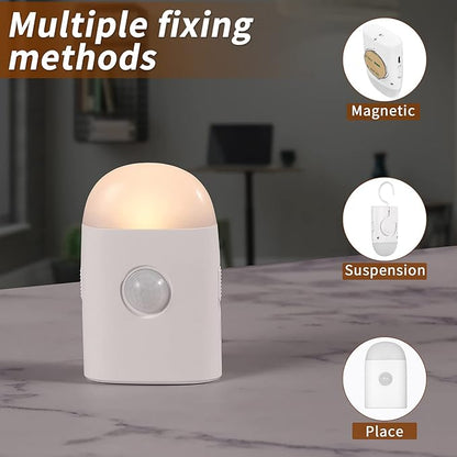 Motion Sensor LED Night Light,Warm White Dimmable Rechargeable Stick & Hook | 2 modes: motion sensor & steady light,3 dimmable levels,ideal for hallway,stairs,bedroom,bathroom,cabinet,camping