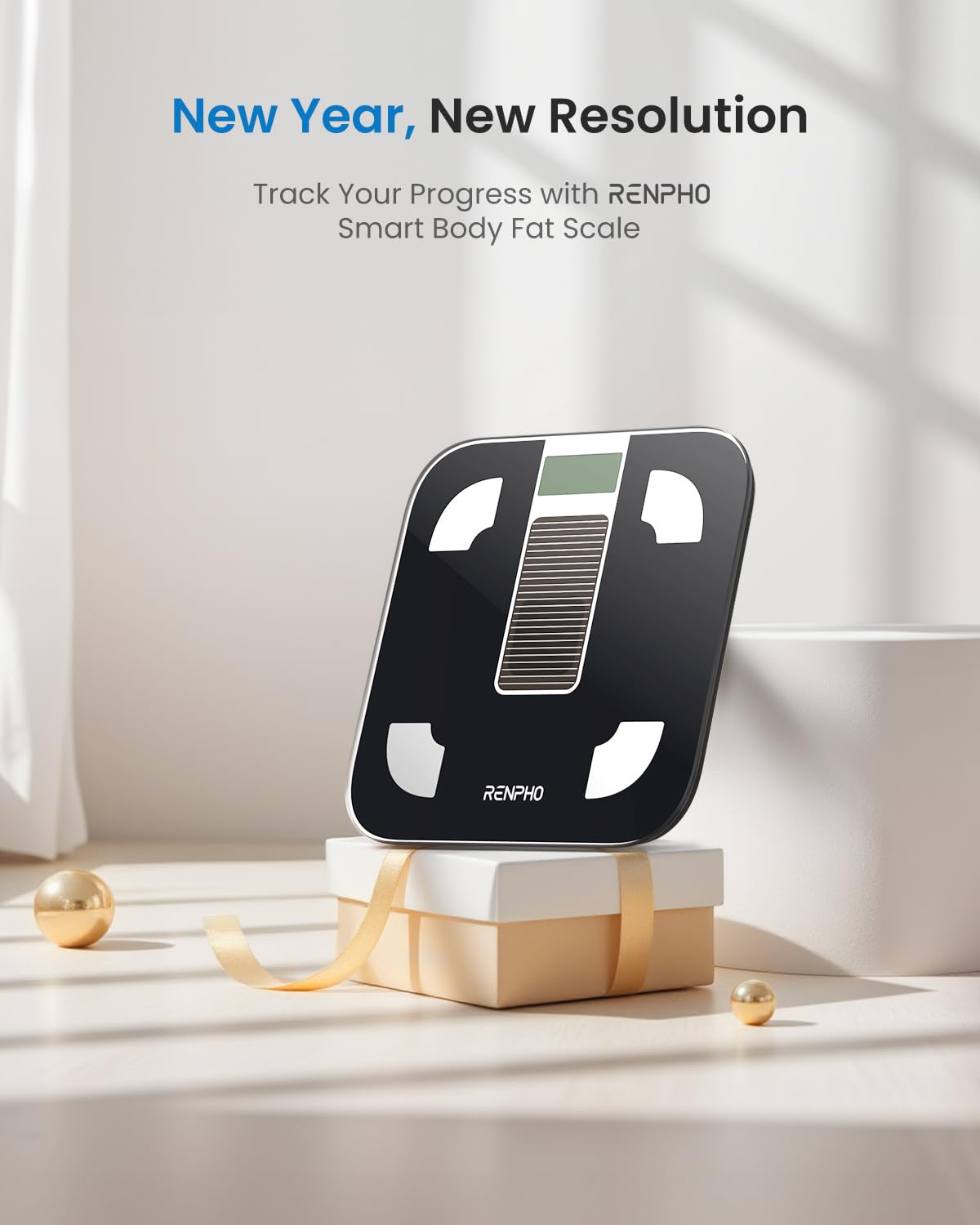 RENPHO Smart Scale for Body Weight, Digital Bathroom Scale BMI Weighing Bluetooth Body Fat Physician Scale, Body Composition Monitor Health Analyzer with Smartphone App, 400 lbs - Elis 1