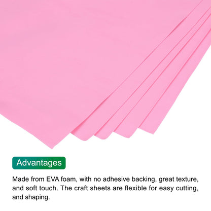 MECCANIXITY EVA Foam Sheets Pink 35.4 Inch x 19.7 Inch 1mm Thick Crafts Foam EVA Sheets for Costumes, Arts and Crafts Projects Pack of 10