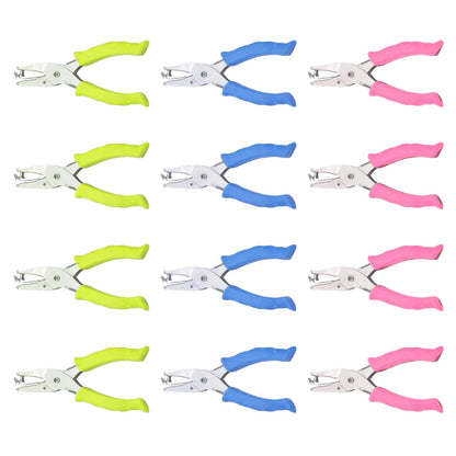 Hyuetrsa 12 Pcs Single Hole Puncher, 1/4 Inch Metal Handheld Hole Punch with Soft Grip, Circle Shape Single Hole Puncher for Craft Paper Labels Greeting Cards Notebook(Multicolor)